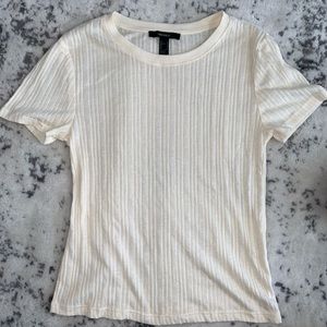 Ribbed Cream T-shirt